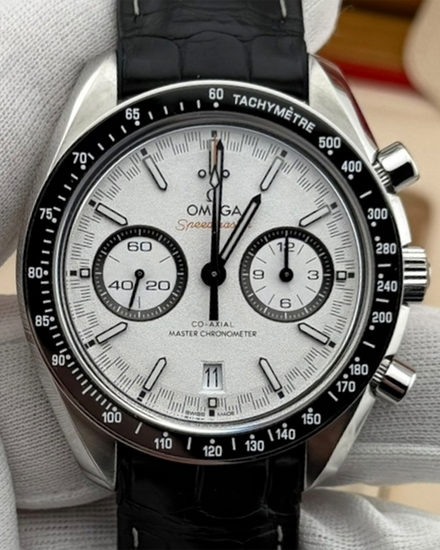 2019 Omega Speedmaster Racing 44.25MM White Dial Leather Strap (329.33.44.51.04.001)
