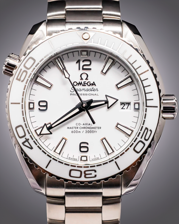2020 Omega Seamaster Planet Ocean 600M 39.5MM White Dial Steel Bracelet (215.30.40.20.04.001)