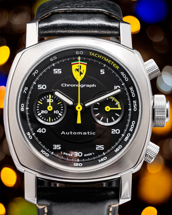 Panerai Ferrari Scuderia Chronograph 40MM Black Dial Leather Strap (FER00019)