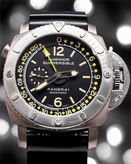 2013 Panerai Luminor Submersible 1950 Depth Gauge 47MM Black Dial Rubber Strap (PAM00193)