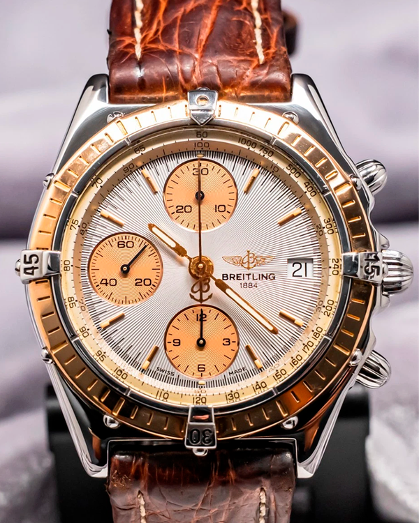 Breitling Chronomat 40.5MM Silver Dial Leather Strap (C13047)