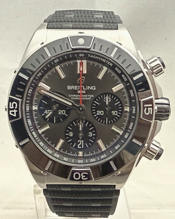 Breitling Super Chronomat B01 L.E. 44MM Black Dial Rubber Strap (AB0136)