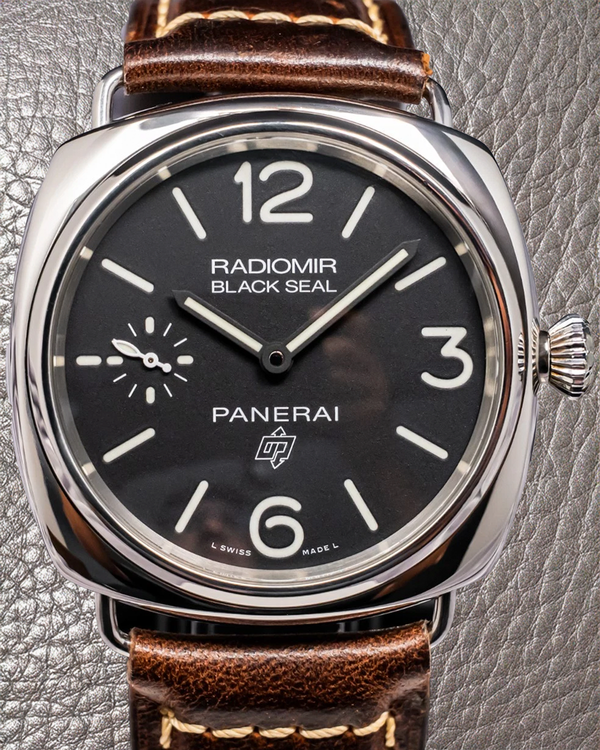 Panerai Radiomir Black Seal Logo 45MM Black Dial Leather Strap (PAM00754)