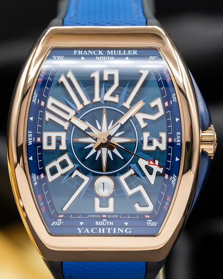 Franck Muller Vanguard Yachting 45MM Blue Dial Rubber Strap (V45 SC DT)
