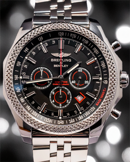 Breitling Bentley Barnato 49MM Black Dial Steel Bracelet (A25368)