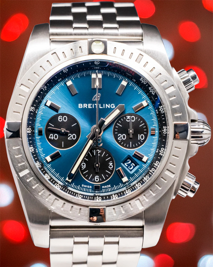 Breitling Chronomat B01 Chronograph 44MM Blue Dial Steel Bracelet (AB0115101C1A1)