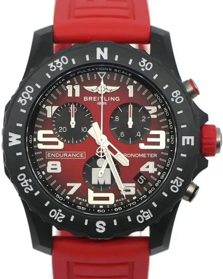 2019 Breitling Endurance Pro "Ironman" S.E. 44MM Quartz Red Dial Rubber Strap (X82310)