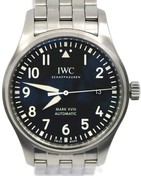 2022 IWC Schaffhausen Pilot Mark XVIII 40MM Black Dial Steel Bracelet (IW327015)