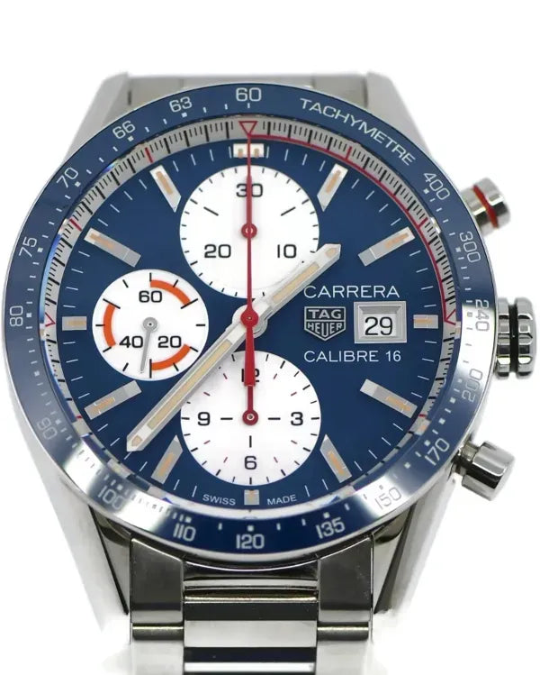 2019 Tag Heuer Carrera Calibre 16 Chronograph 41MM Blue Dial Steel Bracelet (CV201AR)