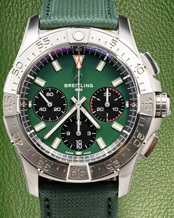 Breitling Avenger B01 Chronograph 42MM Green Dial Leather Strap (AB0146101L1X1)