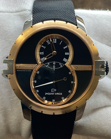 Jaquet Droz Grande Seconde SW 45MM Black Dial Textile Strap (J029037541)