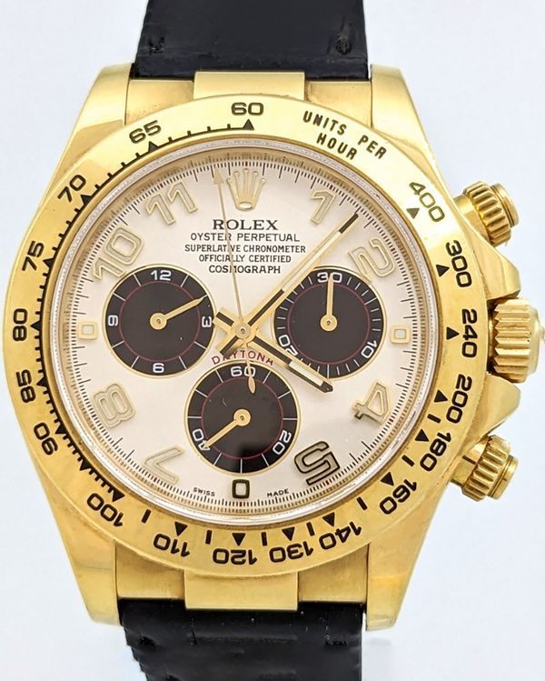 Rolex Cosmograph Daytona 40MM White Dial Leather Strap (116518)