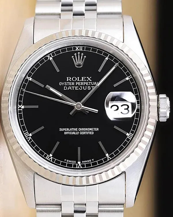 Rolex Datejust 36MM Black Dial Jubilee Bracelet (16234)