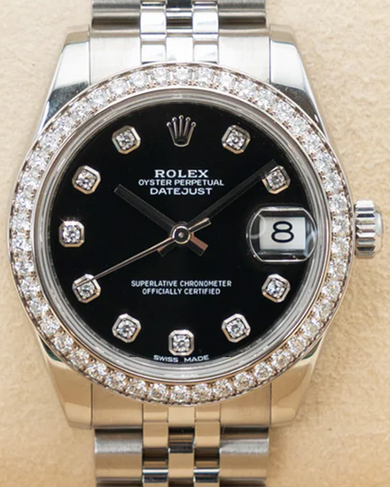Rolex Datejust 31MM Black Dial Jubilee Bracelet (178384)