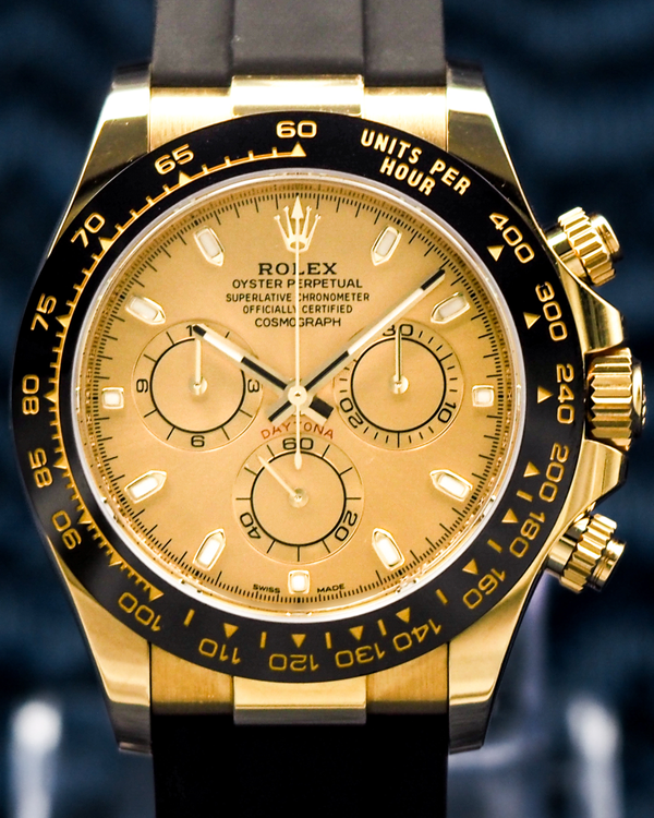 2022 Rolex Cosmograph Daytona 40MM Champagne Dial Rubber Strap (116518LN)