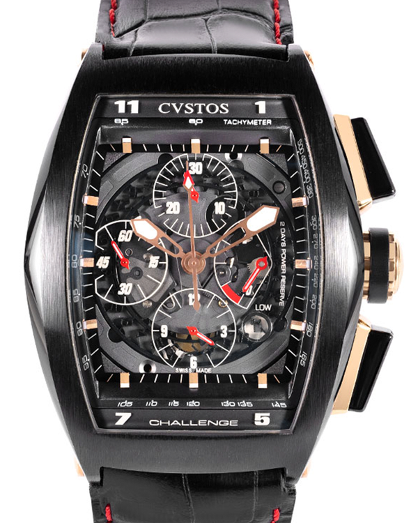 2010 CVSTOS Challenge Chronograph 53MM Skeleton Dial Leather Strap (Challenge-R 50)