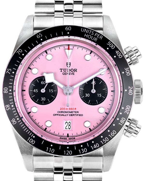 (HOLD) 2024 Tudor Black Bay Chrono "Flamingo" 41MM Pink Dial Steel Bracelet (79360N)