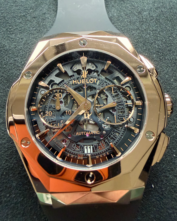 2018 Hublot Clasic Fusion Aerofusion Chronograph Orlinski L.E. 45MM  Skeleton Dial Rubber Strap (525.OX.0180.RX.ORL18)