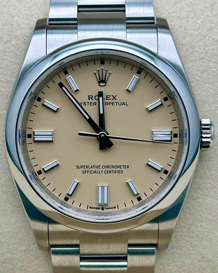 2025 Rolex Oyster Perpetual 36MM Beige Dial Oyster Bracelet (126000)