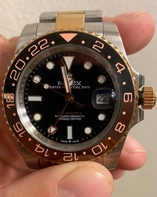 Rolex GMT-Master II "Rootbeer" 40MM Black Dial Two-Tone Oyster Bracelet (126711CHNR)