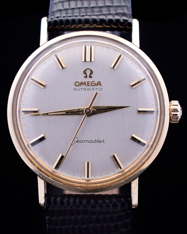 Omega Seamaster No Date 35MM Silver Dial Aftermarket Leather Strap (165.010)
