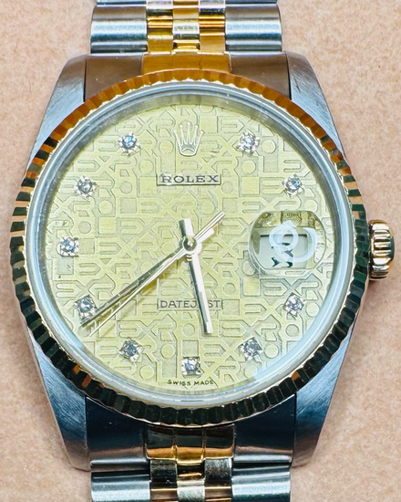 1990 Rolex Datejust 36MM Champagne "Jubilee" Dial Two-Tone Jubilee Bracelet (16233)
