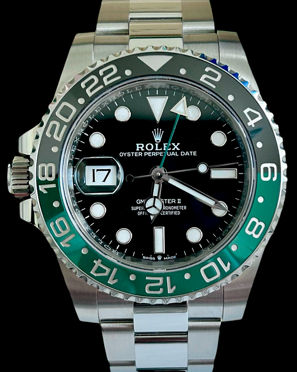No Reserve - 2025 Rolex GMT-Master II "Sprite" 40MM Black Dial Oyster Bracelet (126720VTNR)