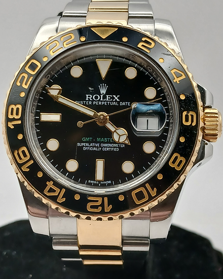 2015 Rolex GMT-Master II 40MM Black Dial Two-Tone Oyster Bracelet (116713LN)