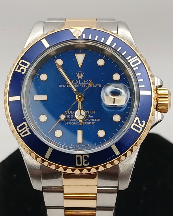 2000 Rolex Submariner Date "Bluesy" 40MM Blue Dial Two-Tone Oyster Bracelet (16613)