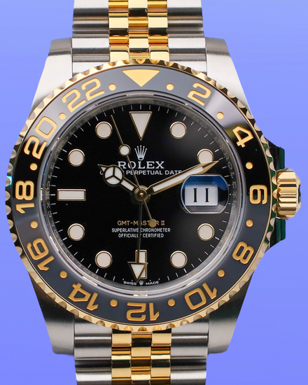 2025 Rolex GMT-Master II "Bumblebee" 40MM Black Dial Two-Tone Jubilee Bracelet (126713GRNR)