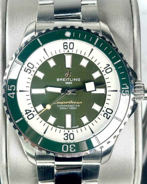 Breitling Superocean 44MM Green Dial Steel Bracelet (A17376)