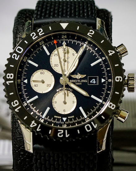 2017 Breitling Chronoliner 46MM Black Dial Rubber Strap (Y2431012/BE10)