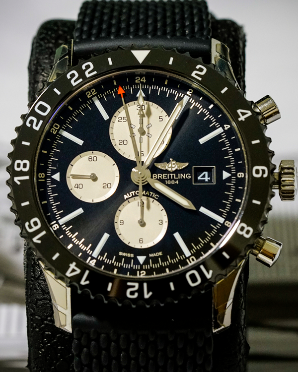 2017 Breitling Chronoliner 46MM Black Dial Rubber Strap (Y2431012/BE10)
