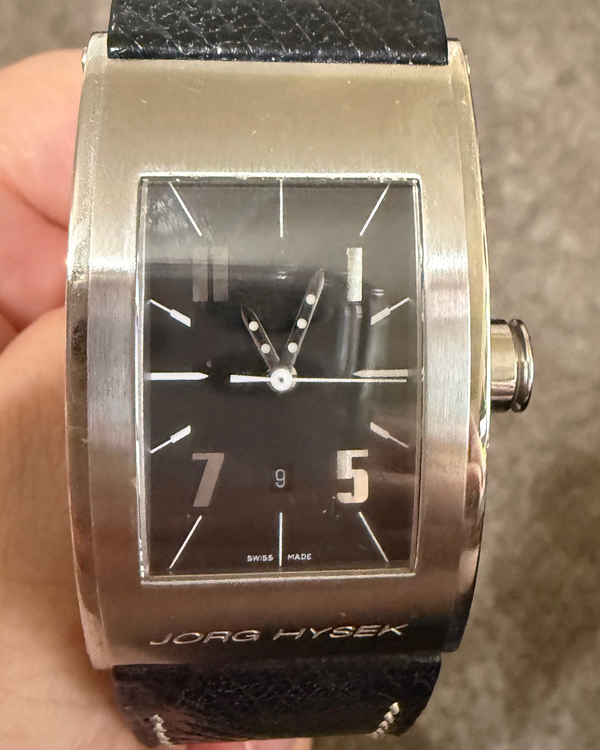 2011 Hysek Kilada Jorg Hysek 28MM Black Dial Leather Strap (S012-0073)