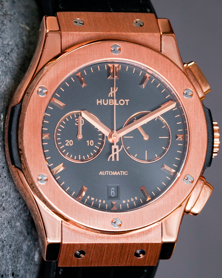 Hublot Classic Fusion Chronograph 42MM Black Dial Leather Strap (541.OX.1181.LR)