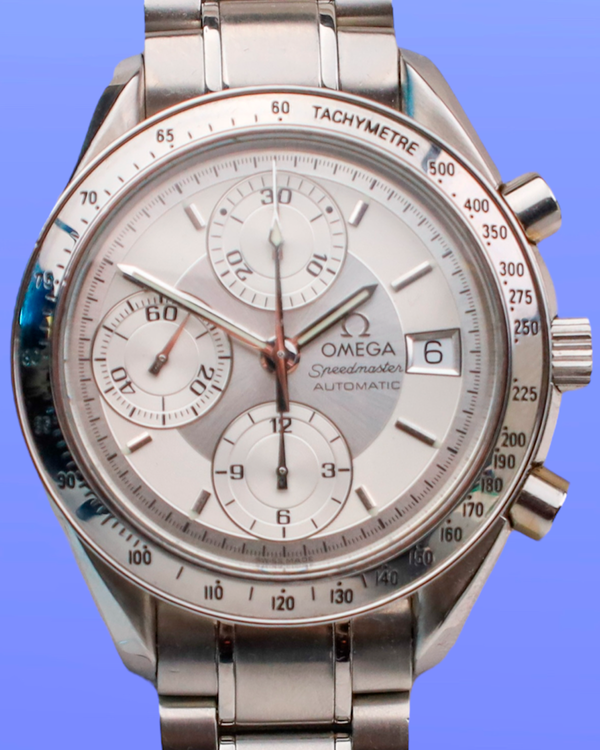 No Reserve - Omega Speedmaster Date 39MM Silver Dial Steel Bracelet (175.0083)