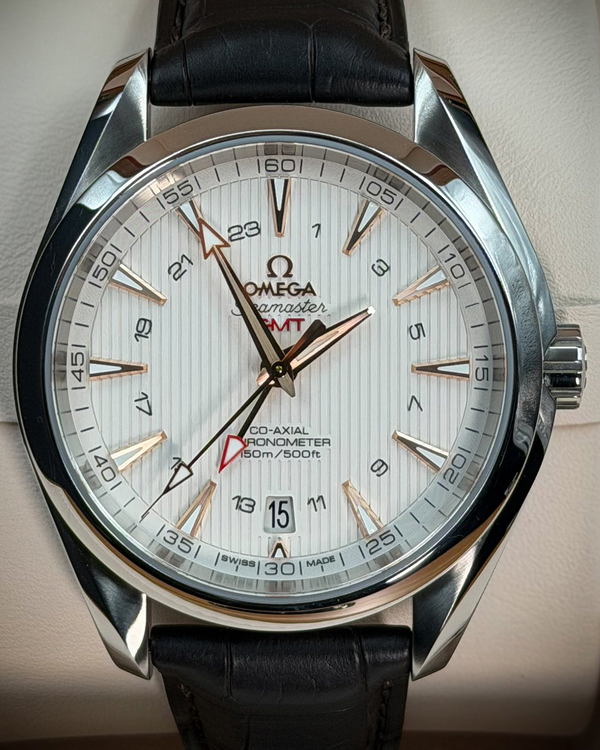 2024 Omega Seamaster Aqua Terra 150M GMT 43MM Silver Dial Leather Strap (231.13.43.22.02.004)