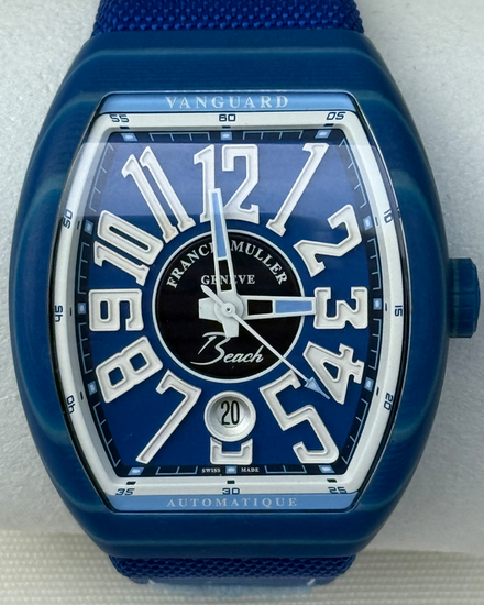 2025 Franck Muller Vanguard Beach 41 Blue 41MM Blue Dial Textile Strap (V41 SC DT GF BU BL BC)