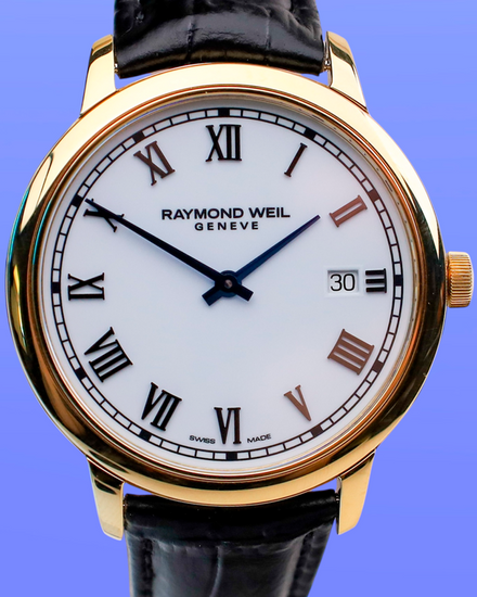 2024 Raymond Weil Geneve Tocatta 39MM Quartz White Dial Leather Strap (5485)