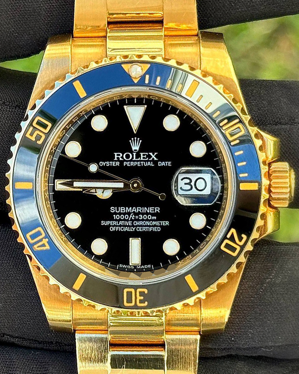 2014 Rolex Submariner Date 40MM Black Dial Yellow Gold Oyster Bracelet (116618LN)