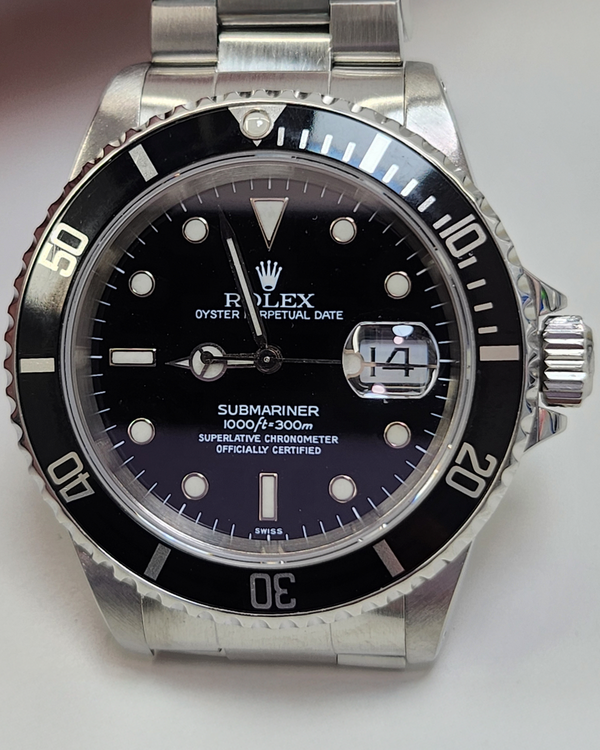 1999 (A Serial) Rolex Submariner Date 40MM Black Dial Oyster Bracelet (16610)
