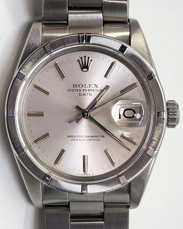 1981 Rolex Oyster Perpetual Date 34MM Silver Dial Oyster Bracelet (1501)