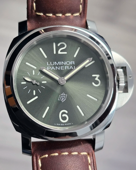 Panerai Luminor Base 44MM Green Dial Leather Strap (PAM01624)