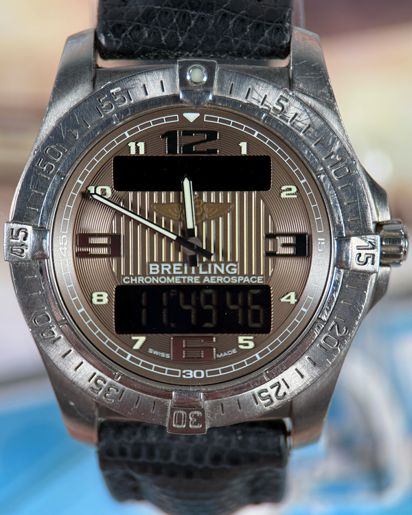 2009 Breitling Aerospace Avantage 41.5MM Quartz Brown Dial Leather Strap (E79362)