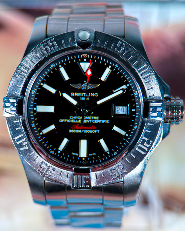 2014 Breitling Avenger II Seawolf 45MM Black Dial Steel Bracelet (A17331)
