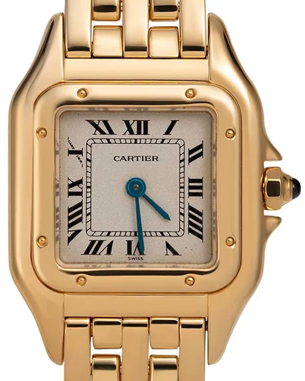 Cartier Panthère De Cartier 22mm Quartz White Dial Yellow Gold Art Deco Bracelet (1070)