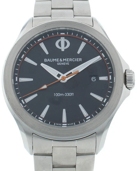Baume & Mercier Clifton Club 42MM Quartz Black Dial Steel Bracelet (M0A10412)