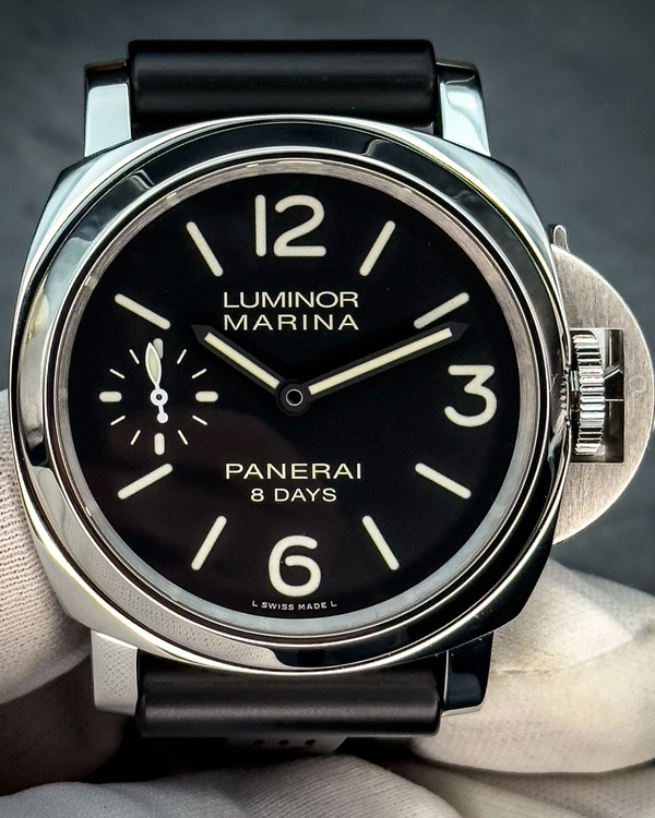 2019 Panerai Luminor Marina 8 Days 44MM Black Dial Rubber Strap (PAM00510)