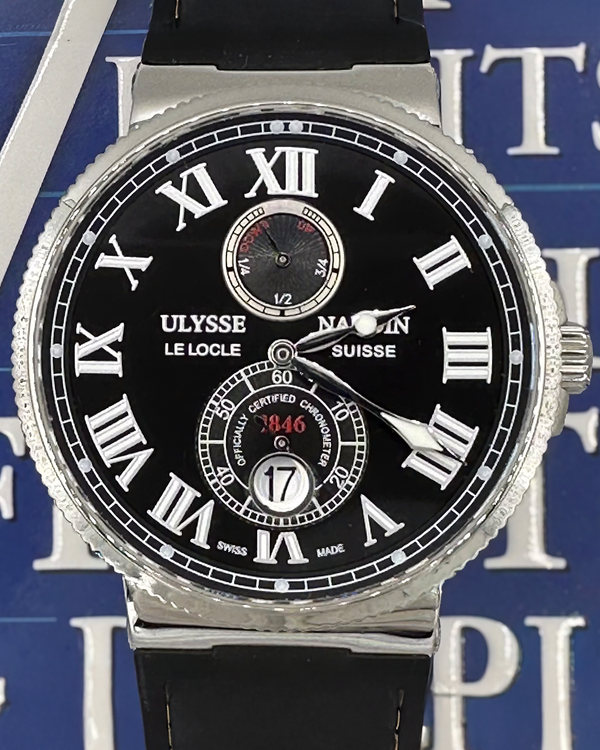 Ulysse Nardin Marine Chronometer 43MM Black Dial Leather Strap (263-67)