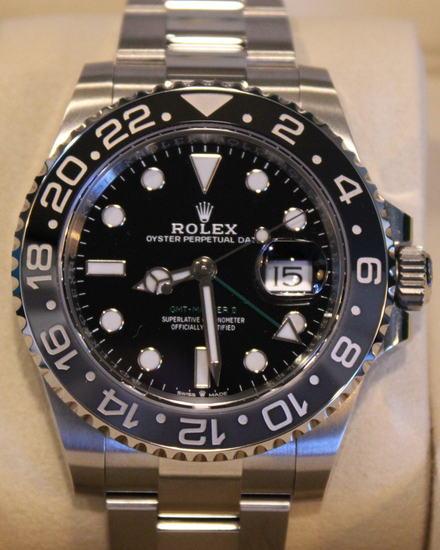2025 Rolex GMT-Master II "Bruce Wayne" 40MM Black Dial Oyster Bracelet (126710GRNR)
